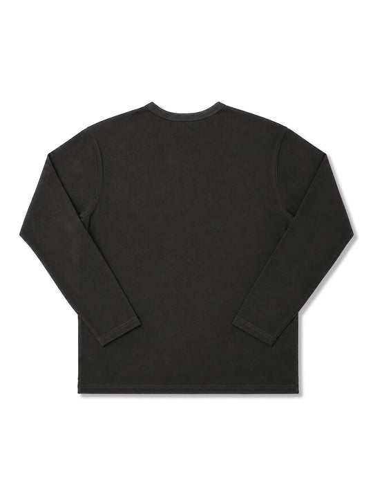 Classic Long-sleeve Henley shirt-White