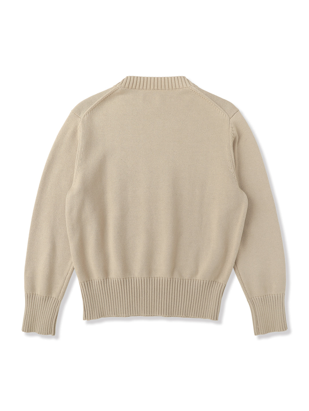 Ivy-Style Crewneck Sport Sweater-Apricot