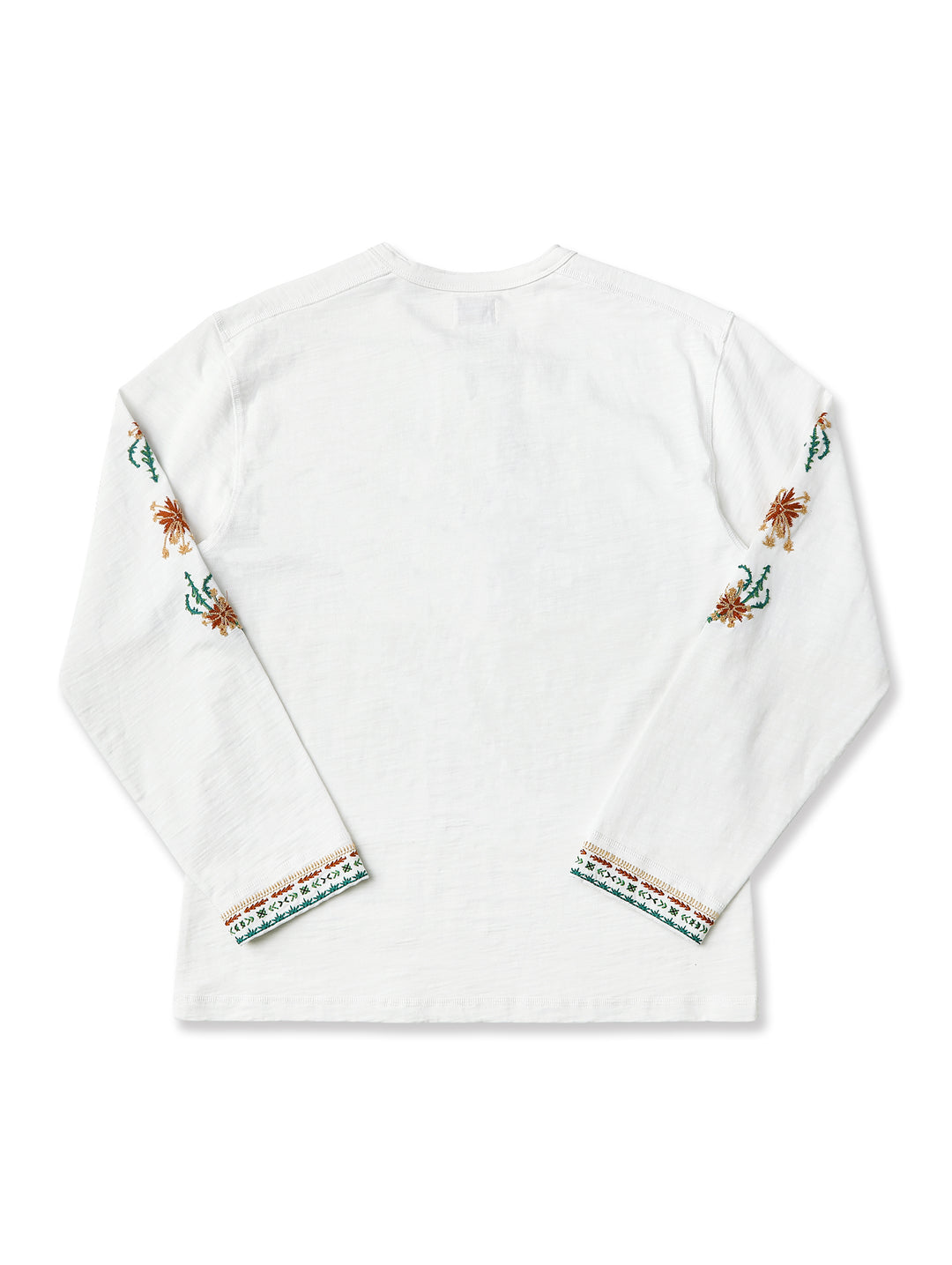 Western Series Embroidered Henley shirt-White