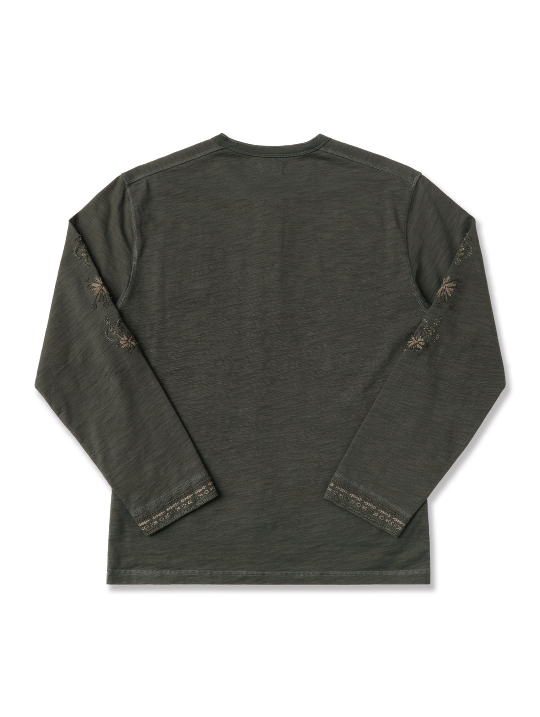Western Series Embroidered Henley shirt-White