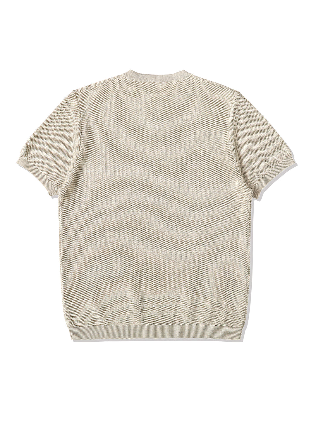 Henley Knitted Shirt-Beige gray