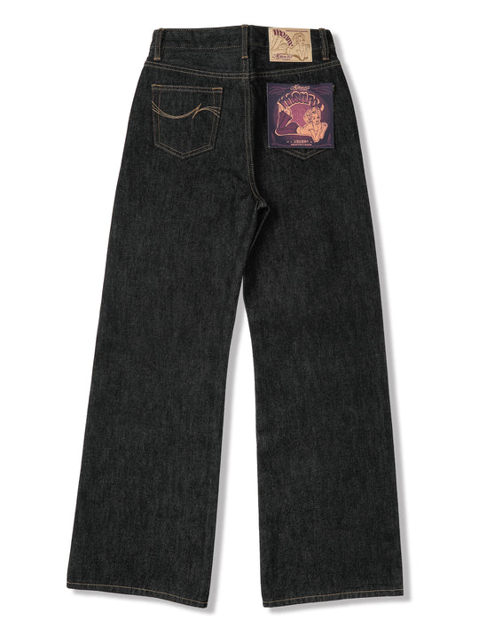 15oz Monroe II Wide-Leg jeans-Black Indigo