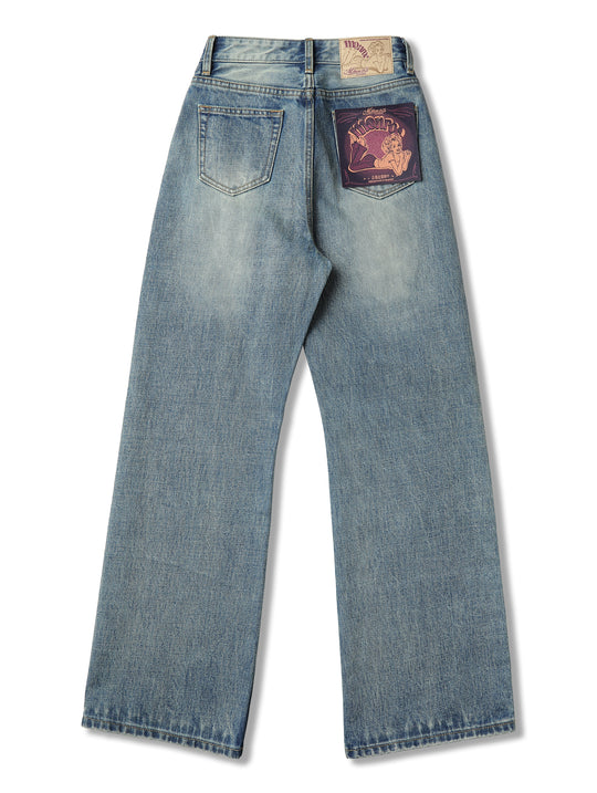 16oz Monroe II Wide-Leg jeans-Blue Cast