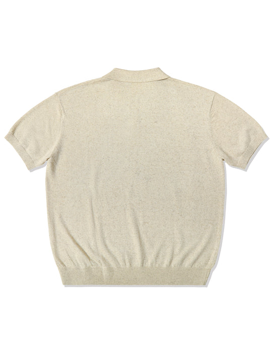 Tencel-Linen Blend Knitted Polo Shirt