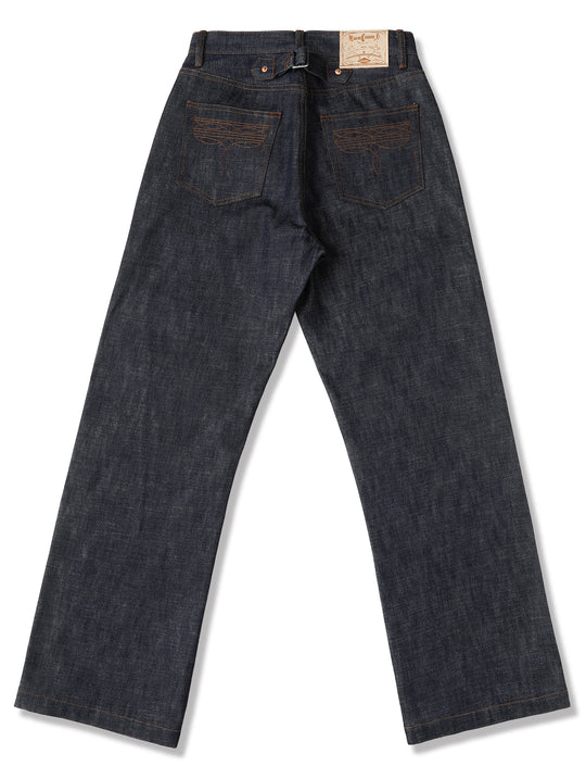 Western Series 14.9oz Houndstooth-Lined Selvedge Denim Wide-Leg jeans
