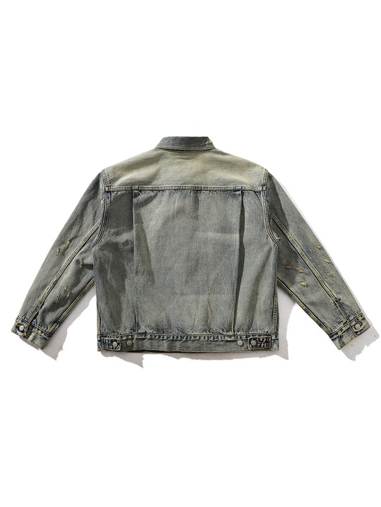 Distressed Washed Denim Jacket