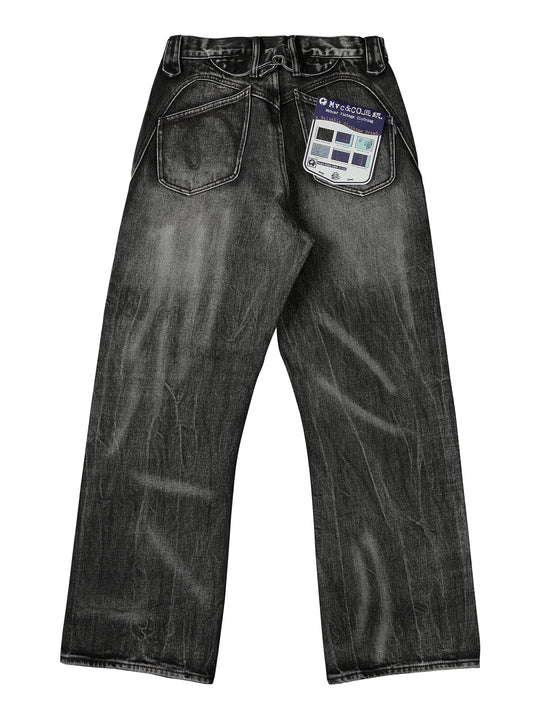 Nevada Wash Selvedge Denim Western Wide-Leg jeans