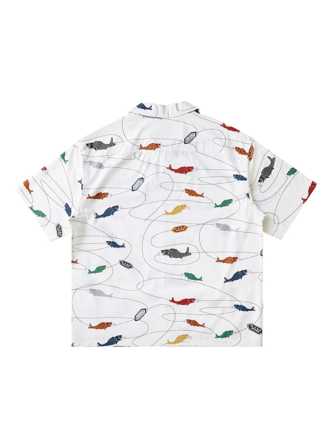 Carp Streamer Print Cuban Collar Aloha Shirt