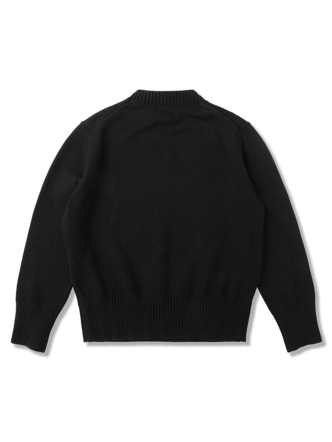 Ivy-Style Crewneck Sport Sweater-Black