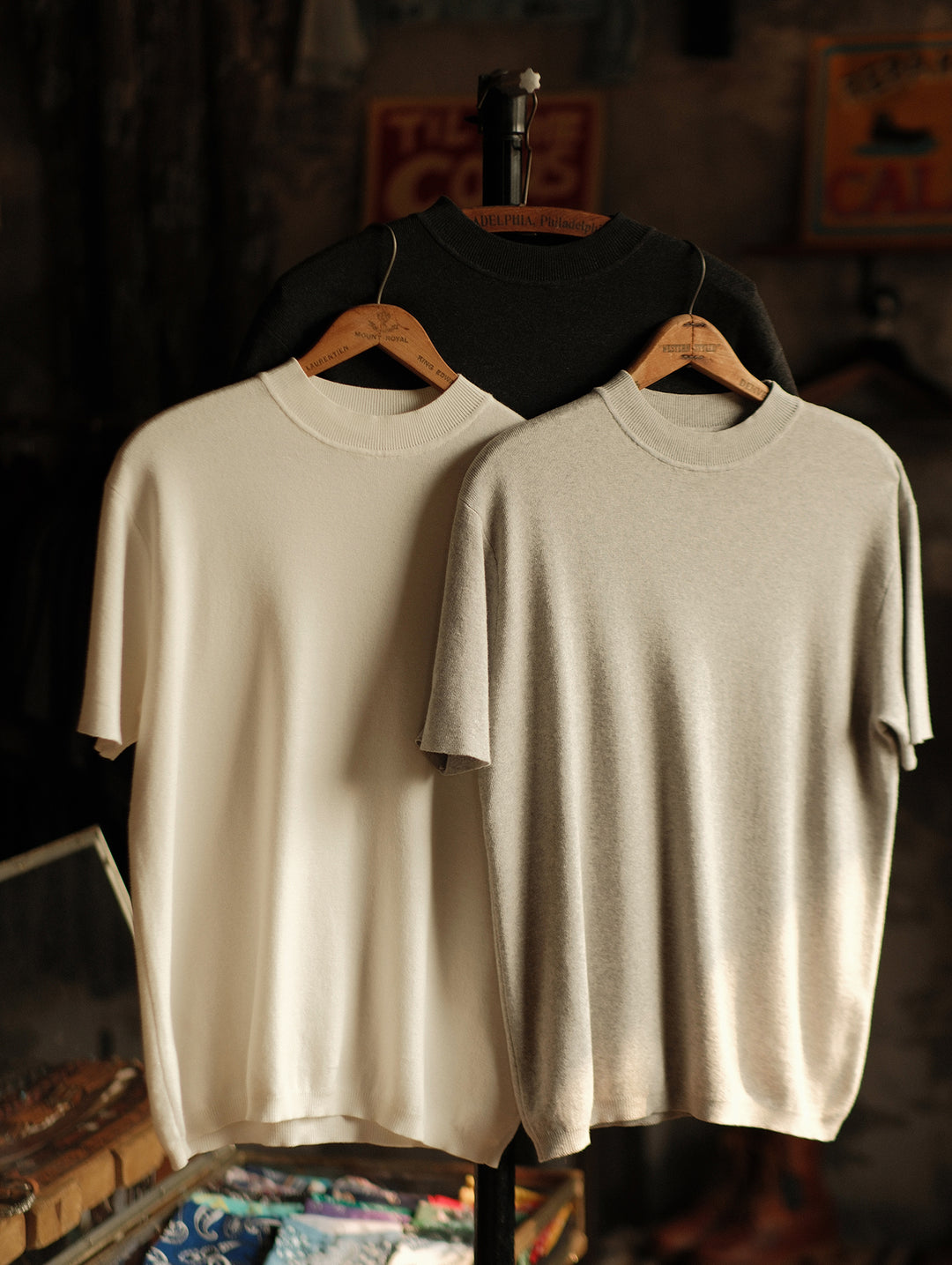 Simple style Knitted Shirt-Dark Flecked Grey