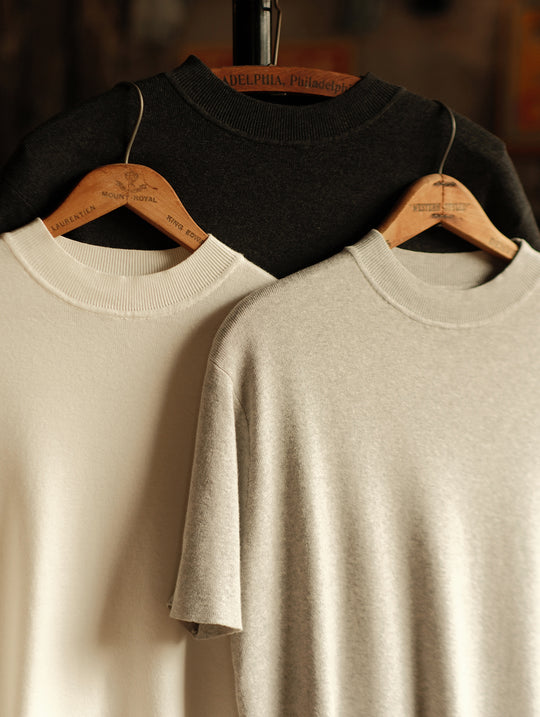 Simple style Knitted Shirt-Dark Flecked Grey