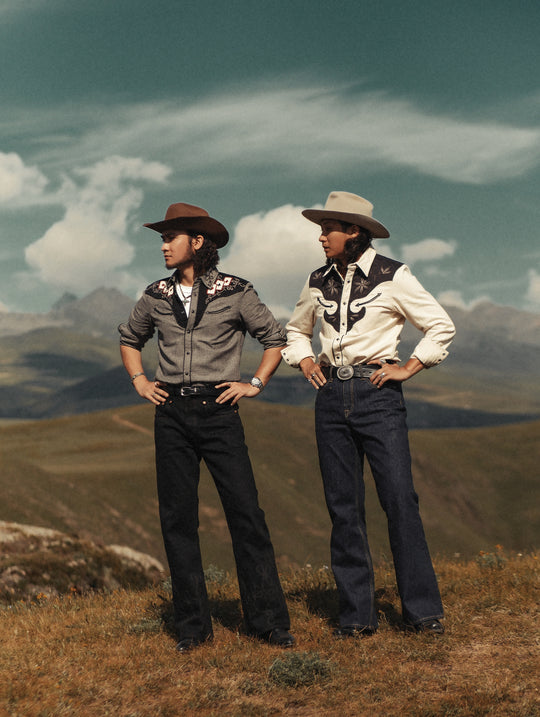 Mvc&Co. Gambler Card Pattern Embroidered Shirt