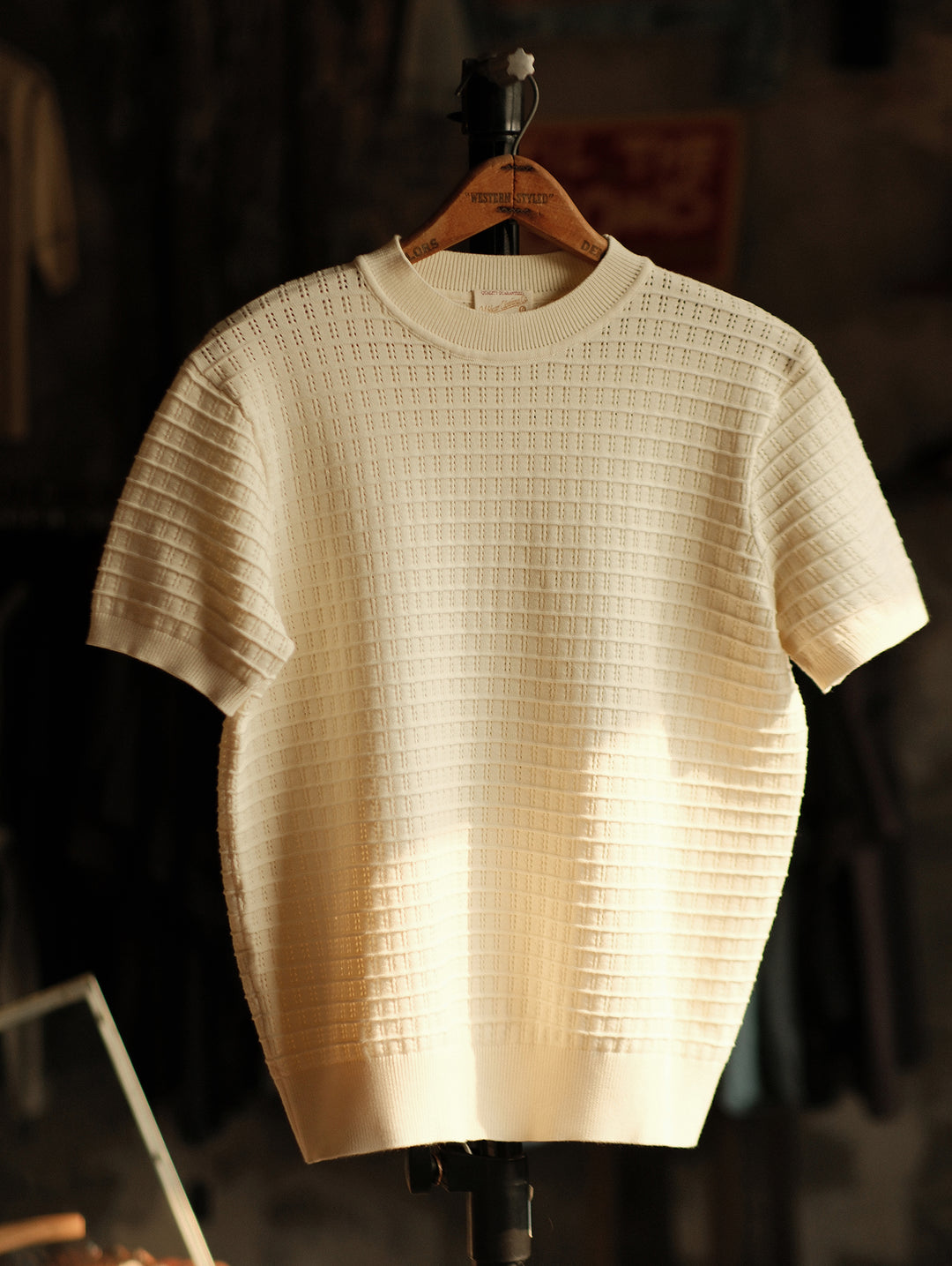 Hollowed-Out Knitted Shirt