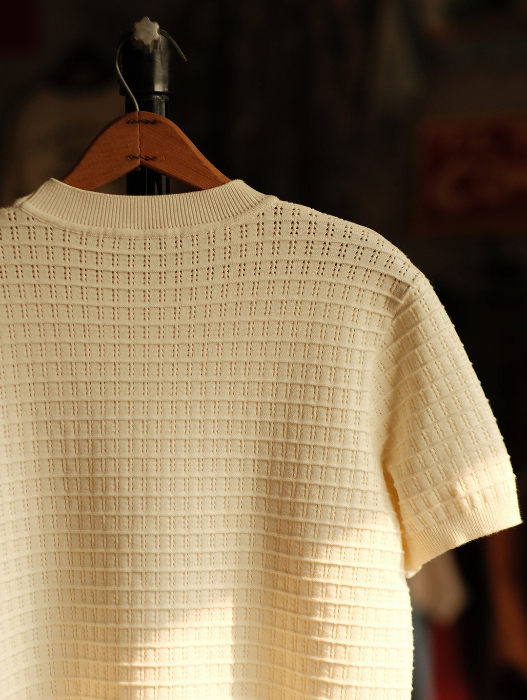 Hollowed-Out Knitted Shirt