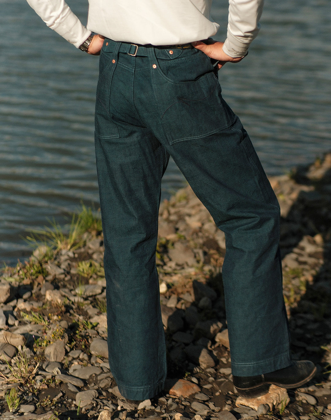 Ba Series 11.5OZ Double Knee Wide-Leg pants