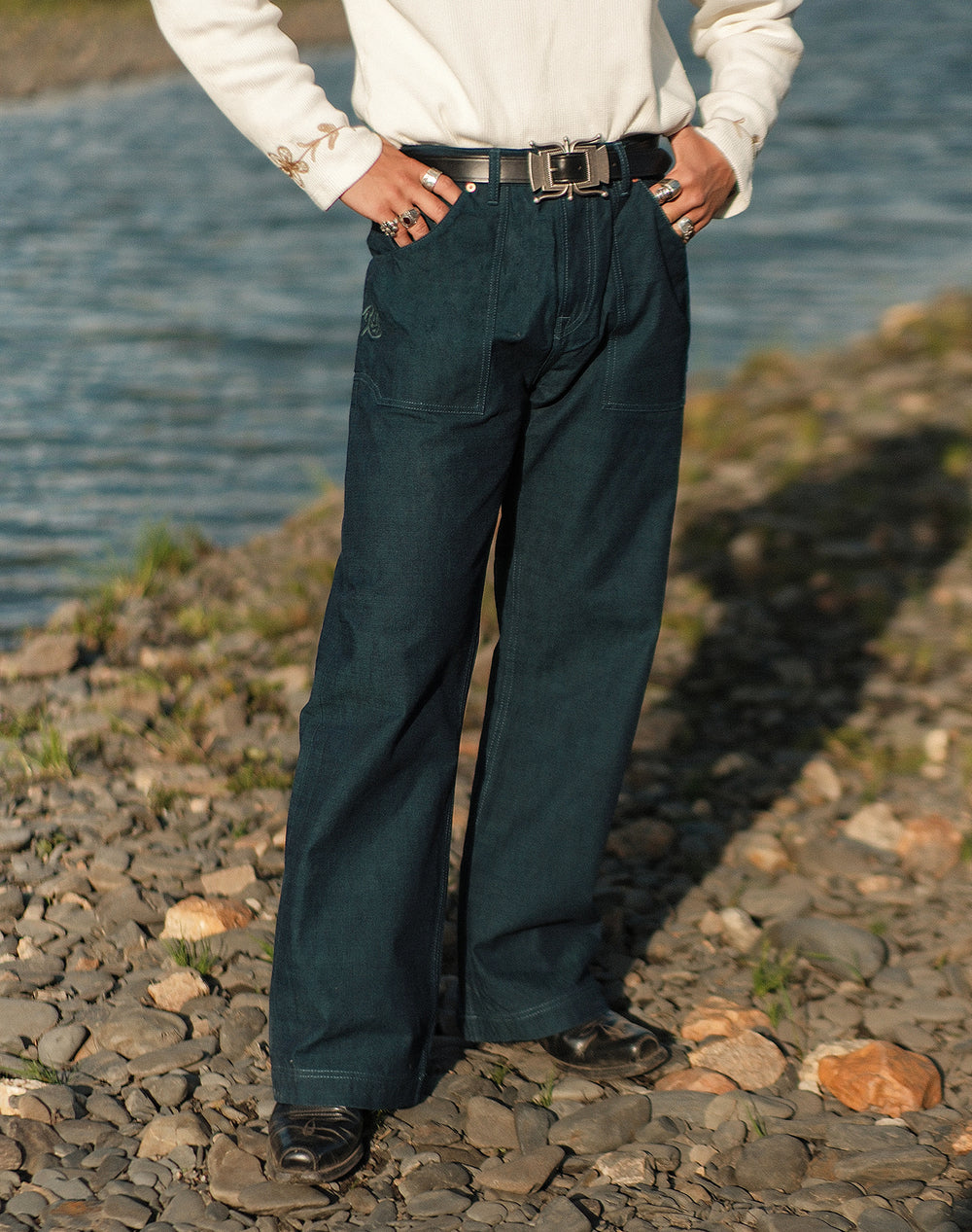 Ba Series 11.5OZ Wide-Leg pants