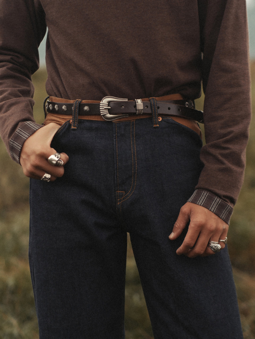 Canvas-panel Store Brand Selvedge Denim jeans