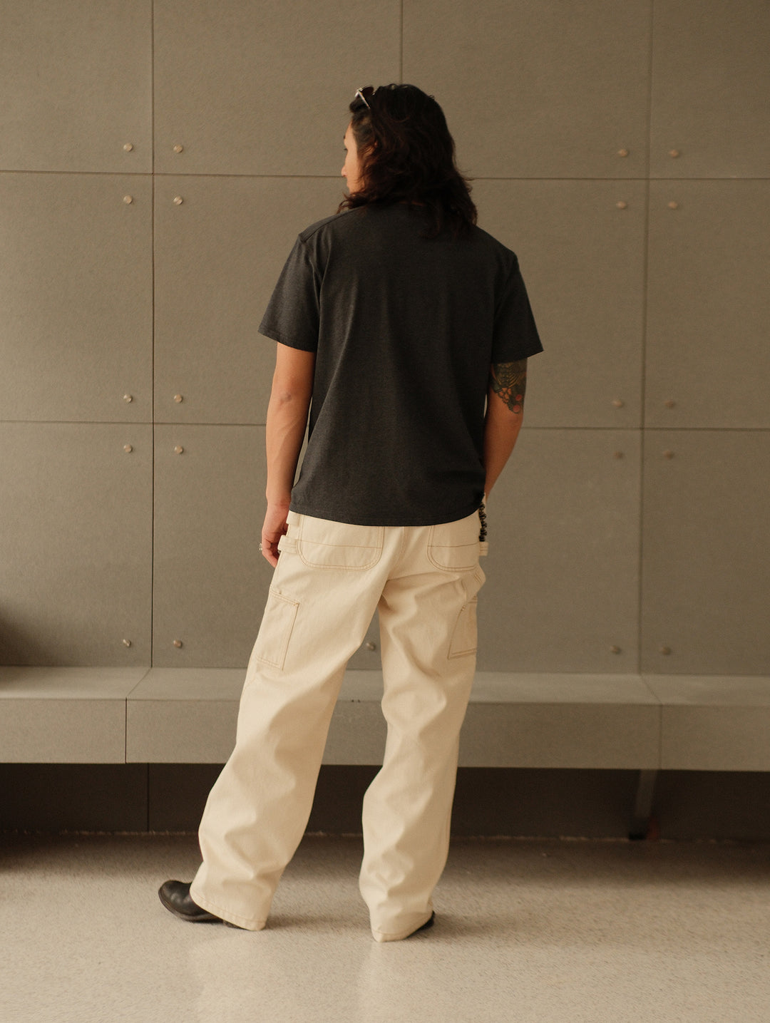 240-gram Flecked Grey Henley shirt