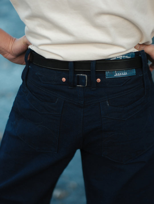 Bamboo Kasuri Series 15OZ Selvedge Canvas Wide-Leg jeans