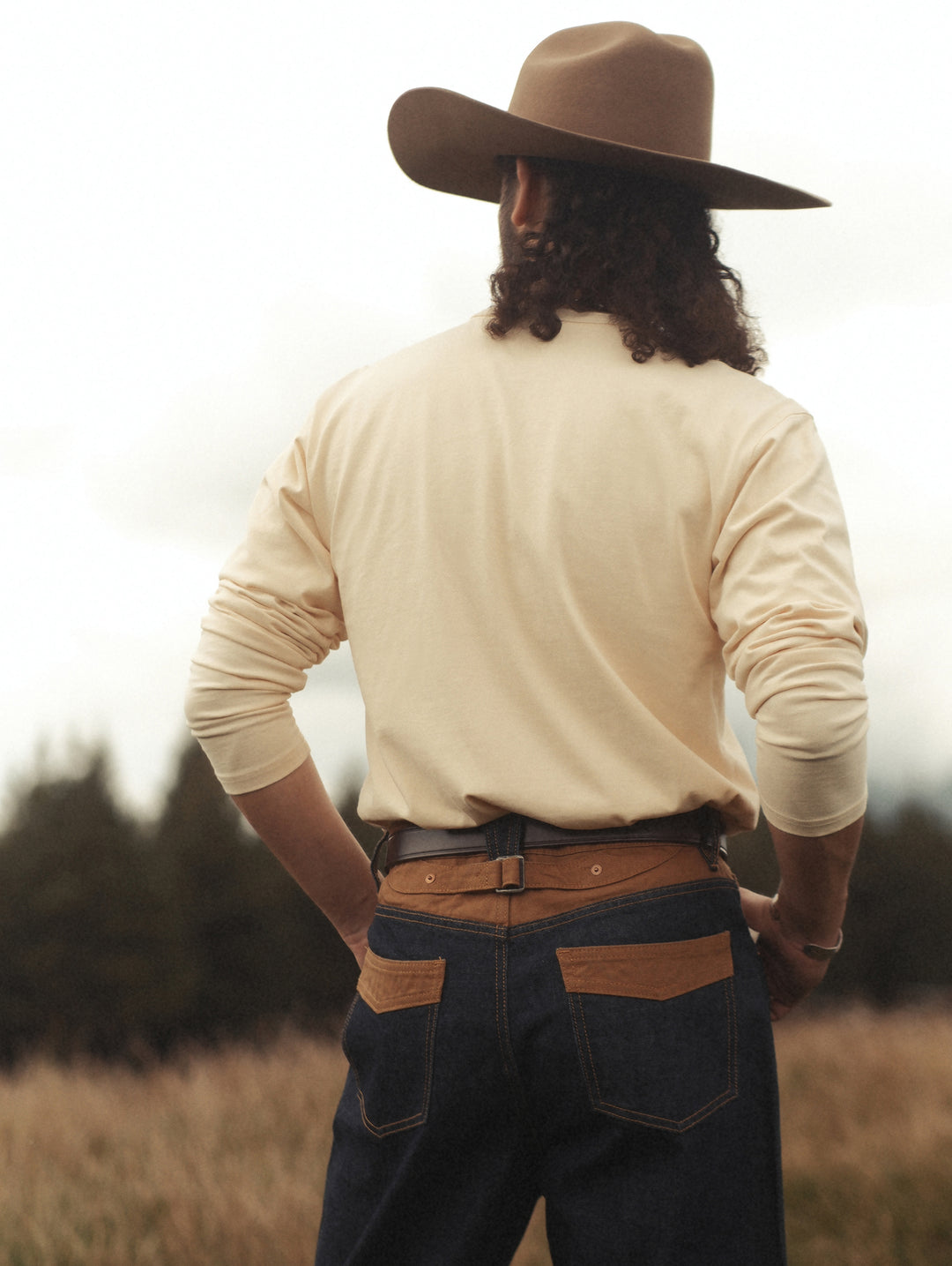 Classic Long-sleeve Henley shirt-White