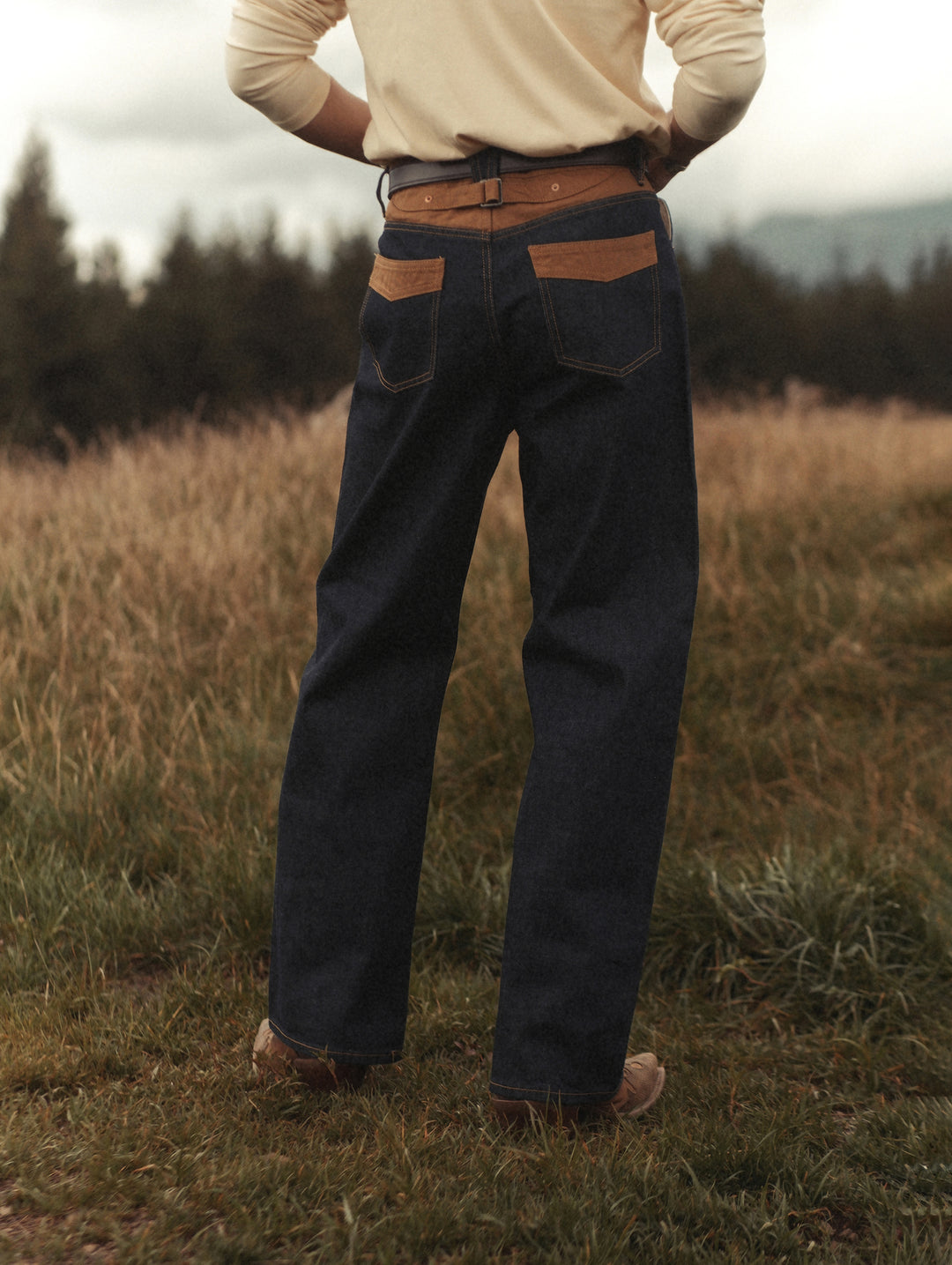 Canvas-panel Store Brand Selvedge Denim jeans