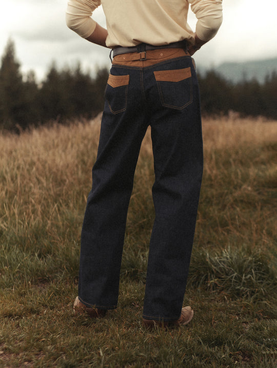 Canvas-panel Store Brand Selvedge Denim jeans