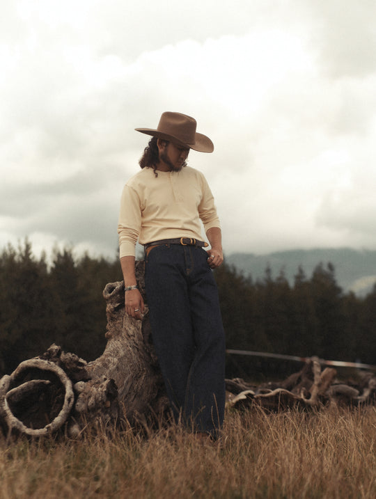 Canvas-panel Store Brand Selvedge Denim jeans