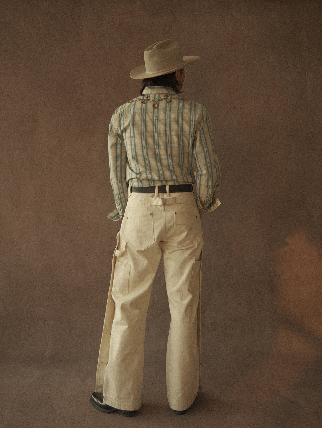 Western Series Green Checkered Floral Western shirt