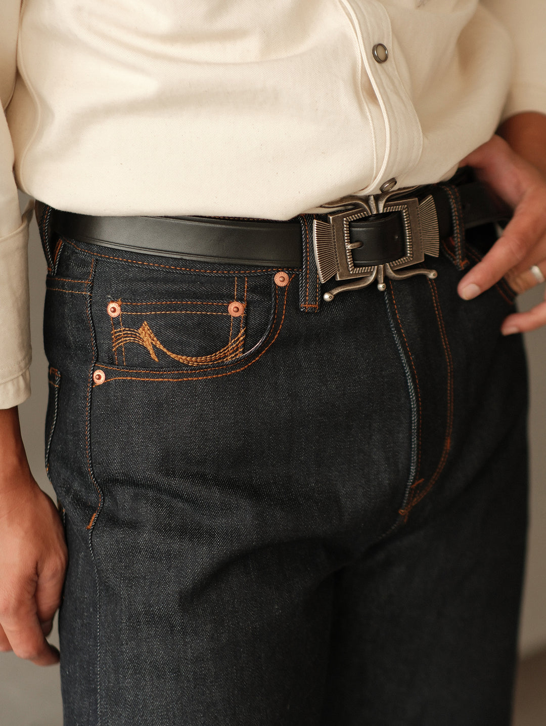 "The Last Yard" 14OZ 701 Straight-fit jeans