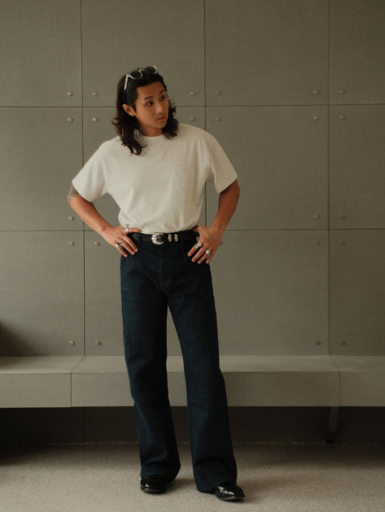 Single Pocket Basic T-Shirt-Grey