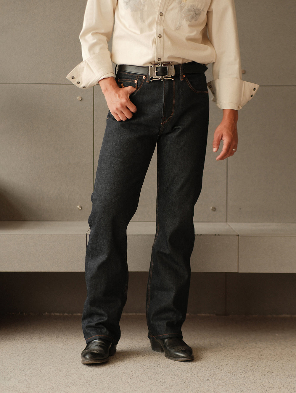 "The Last Yard" 14OZ 701 Straight-fit jeans