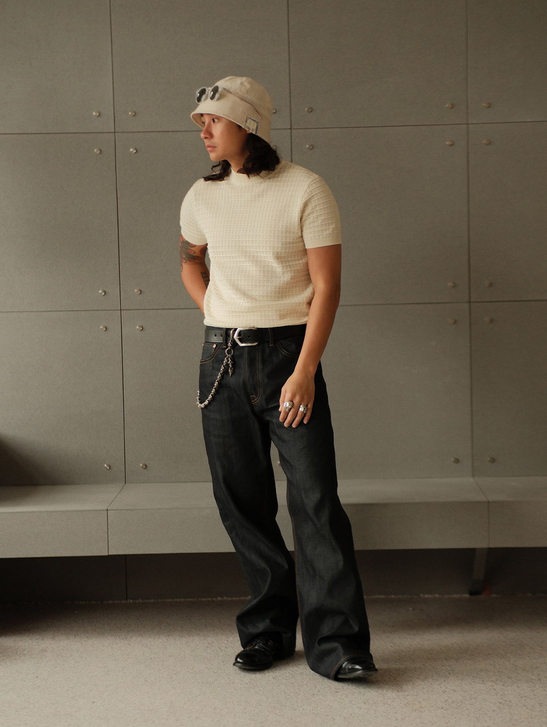 Hollowed-Out Knitted Shirt