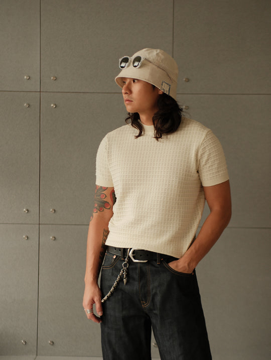 Hollowed-Out Knitted Shirt