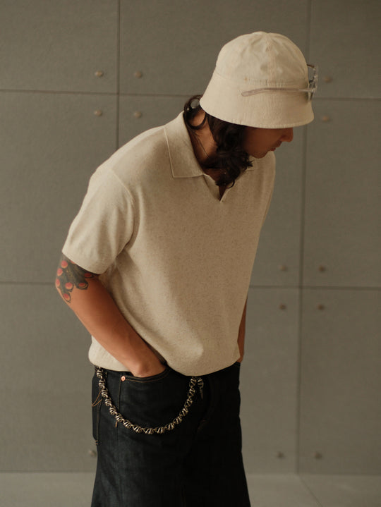 Tencel-Linen Blend Knitted Polo Shirt