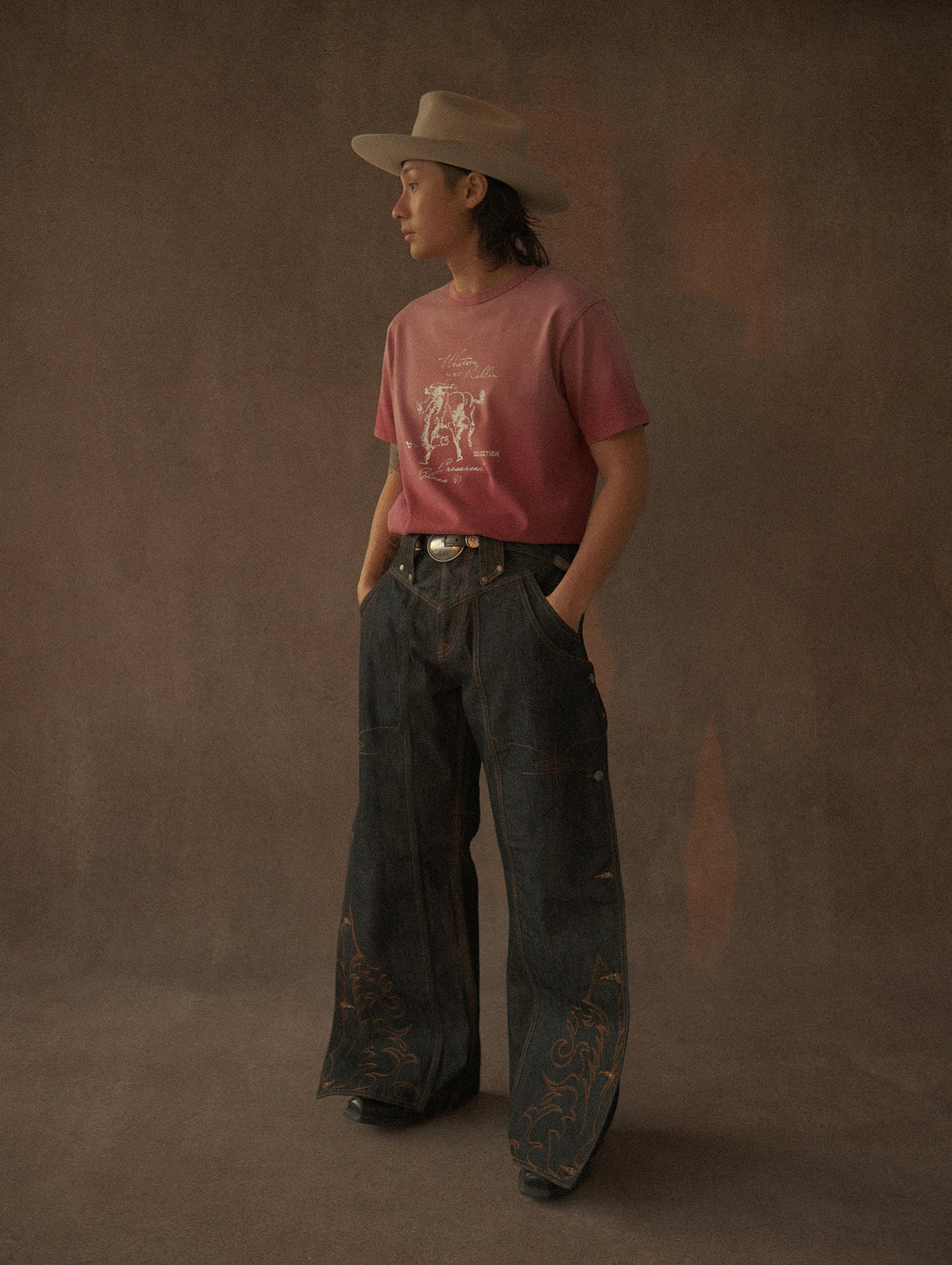 Western Series Sun-Faded Washed Racing T-shirt