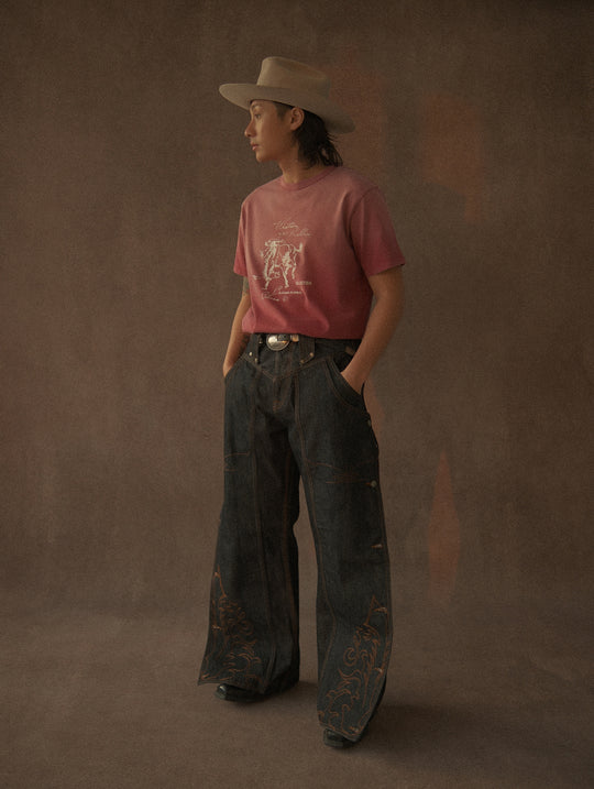 Western Series Sun-Faded Washed Racing T-shirt