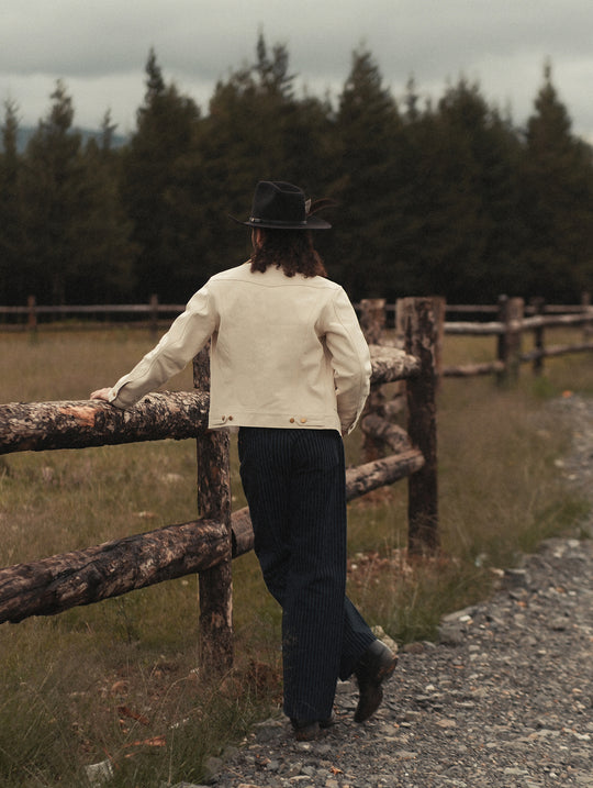 Natural Cottonseed Selvedge Canvas Wool-Blend Lined Cruiser Jacket