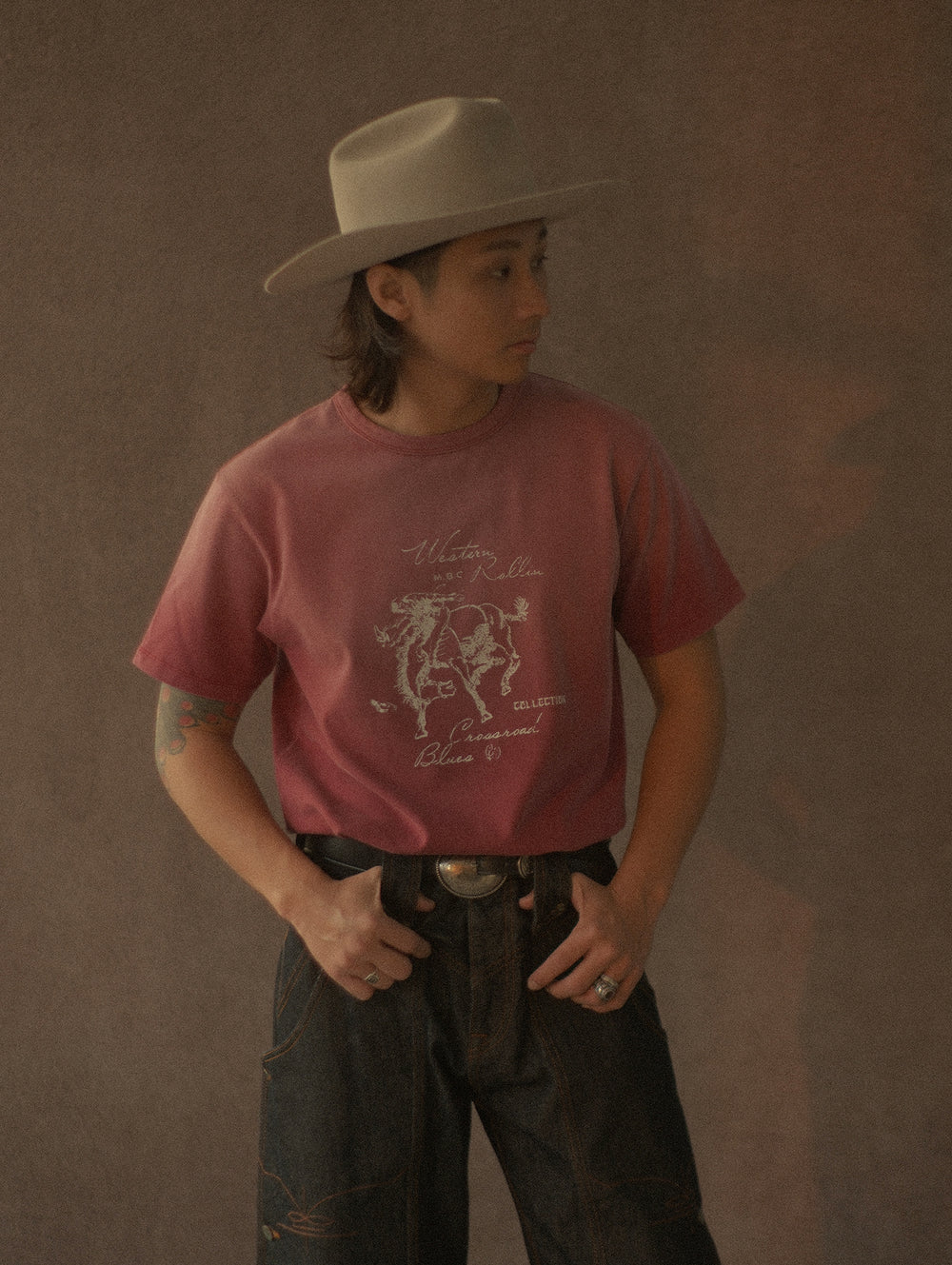 Western Series Sun-Faded Washed Racing T-shirt