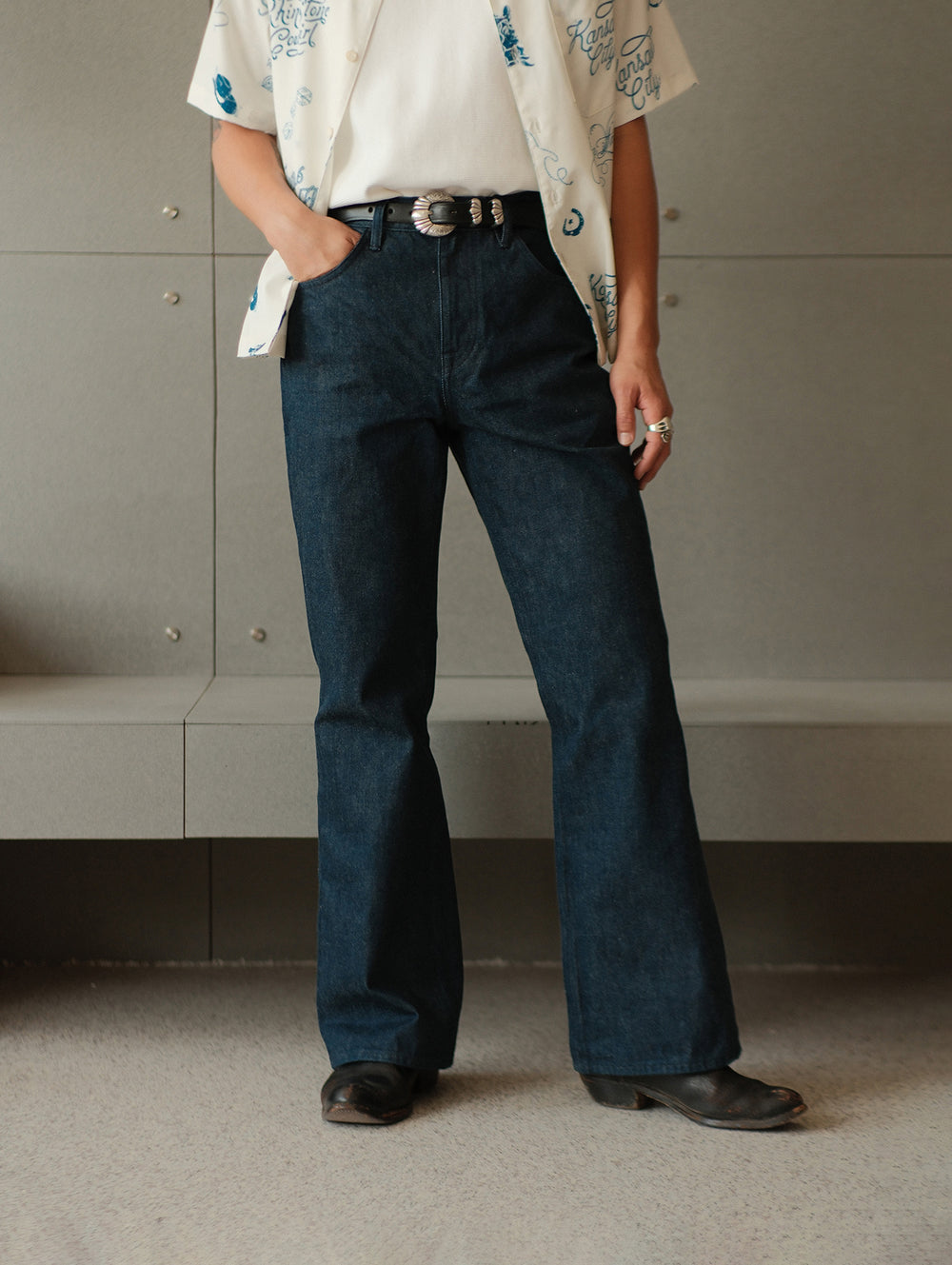 RAN Flared jeans-Plant Dyeing Indigo