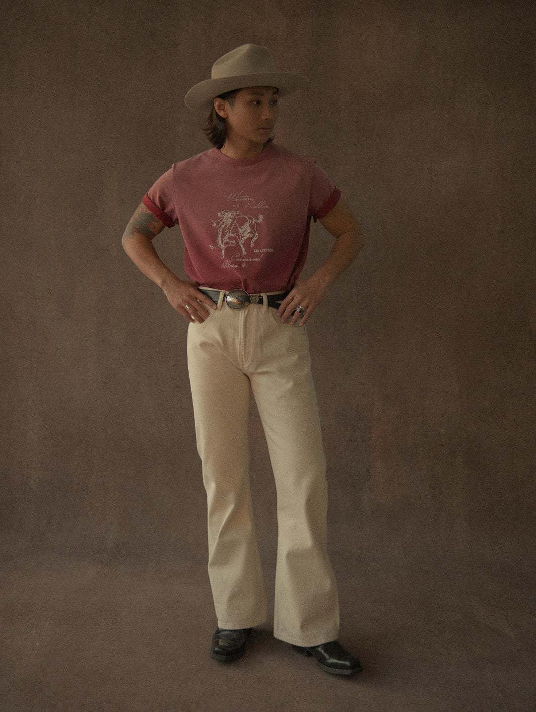 Western Series Sun-Faded Washed Racing T-shirt