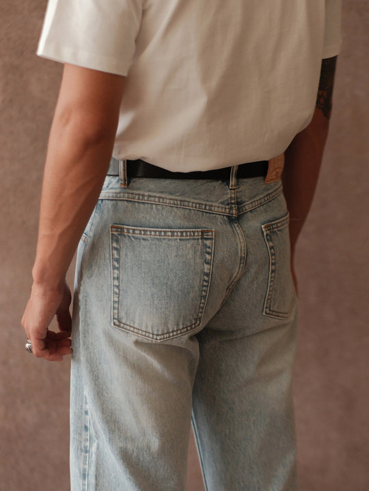 Ice Blue Washed Wide-Leg jeans