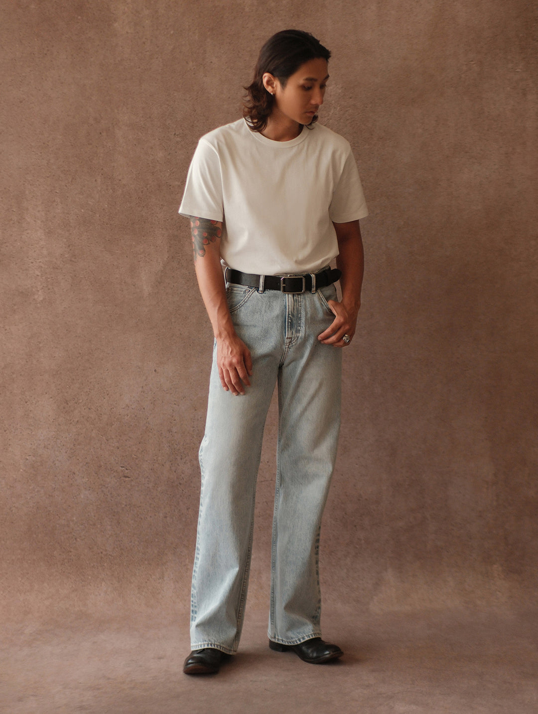 Ice Blue Washed Wide-Leg jeans