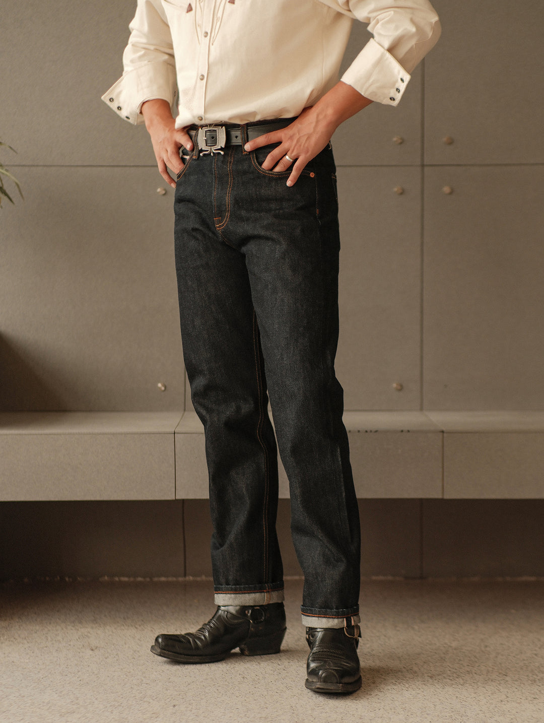 15.5OZ Classic 702 Tapered jeans-Regular Wash