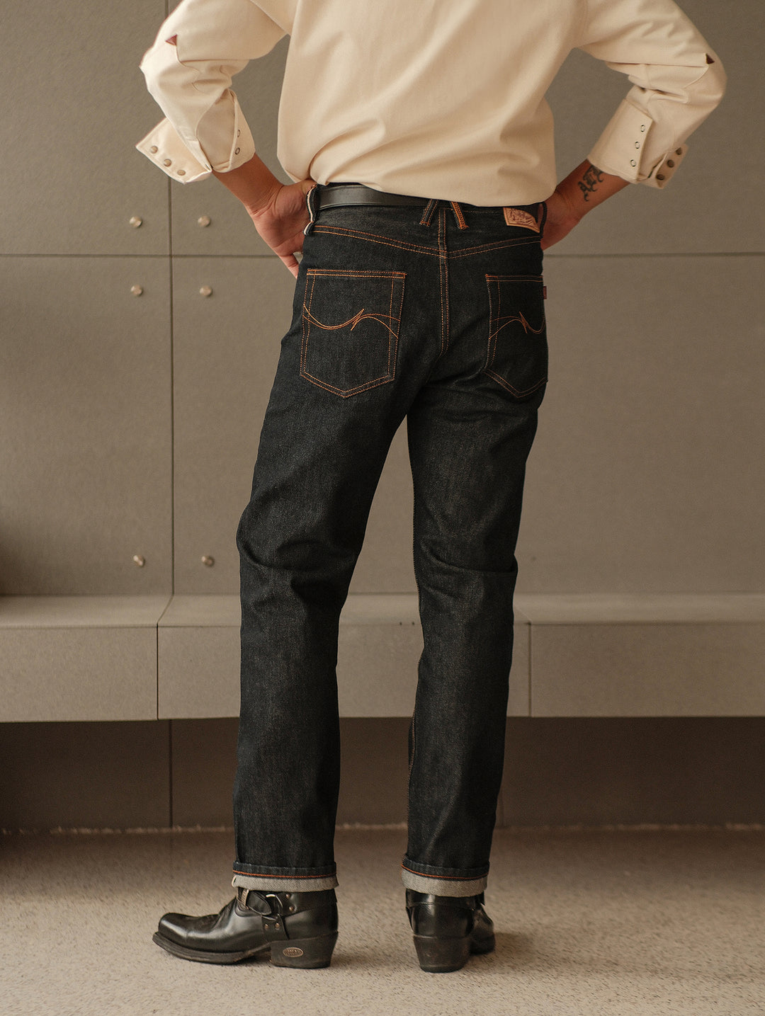 15.5OZ Classic 702 Tapered jeans-Regular Wash