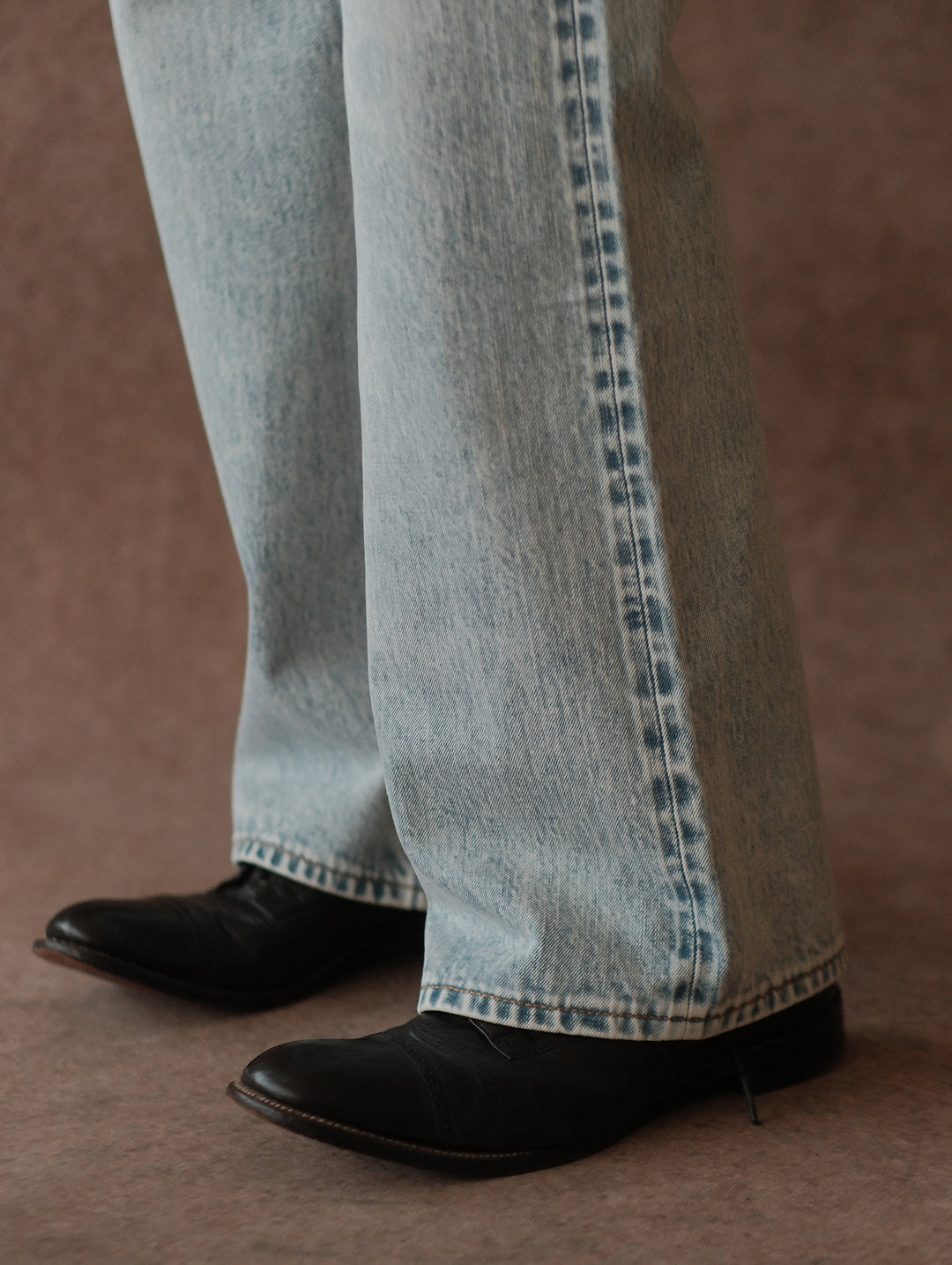 Ice Blue Washed Wide-Leg jeans