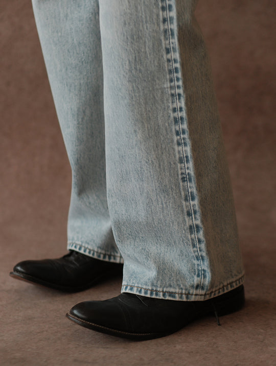 Ice Blue Washed Wide-Leg jeans