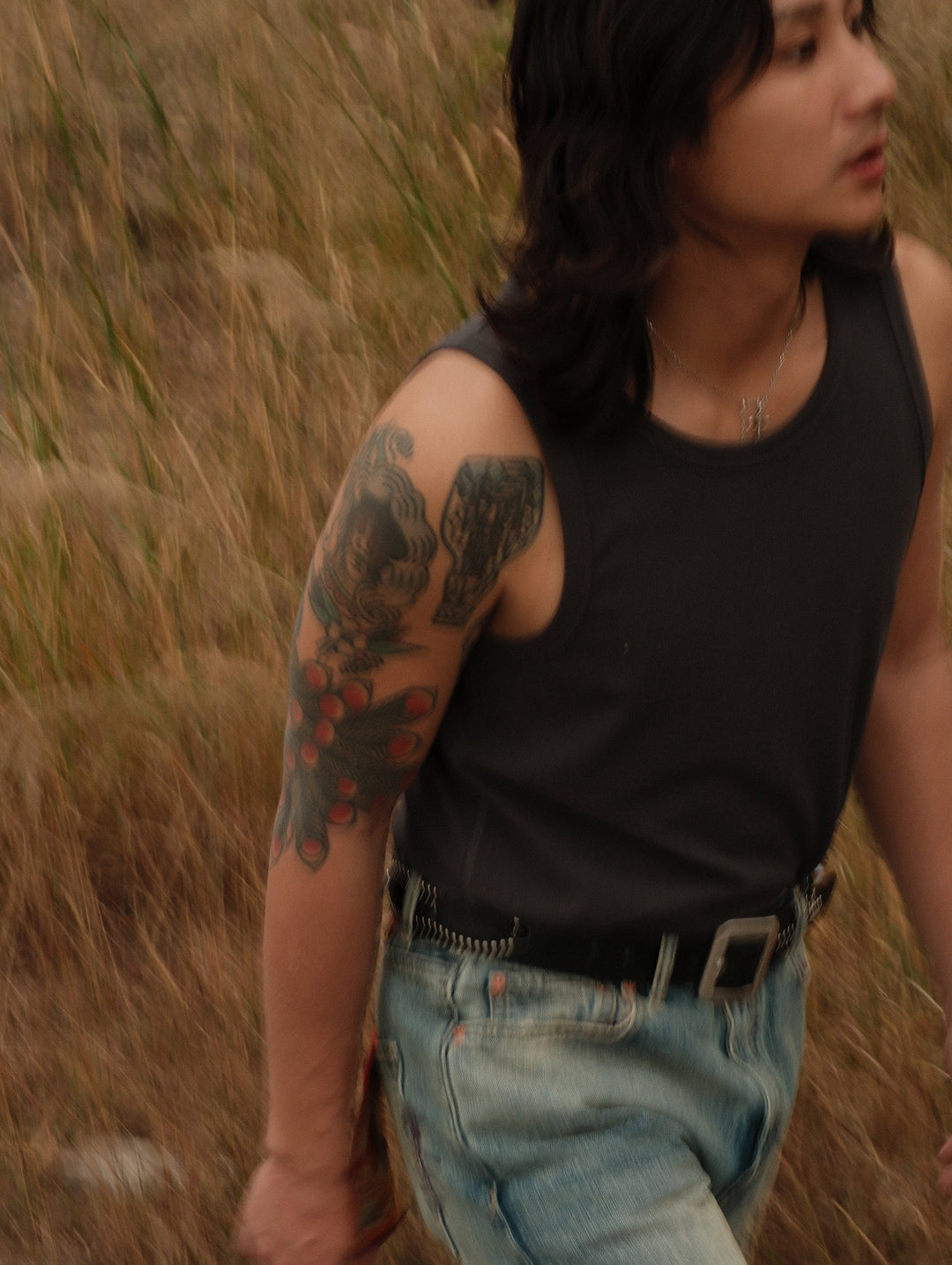 280 grams long fiber Tank Top-Grey