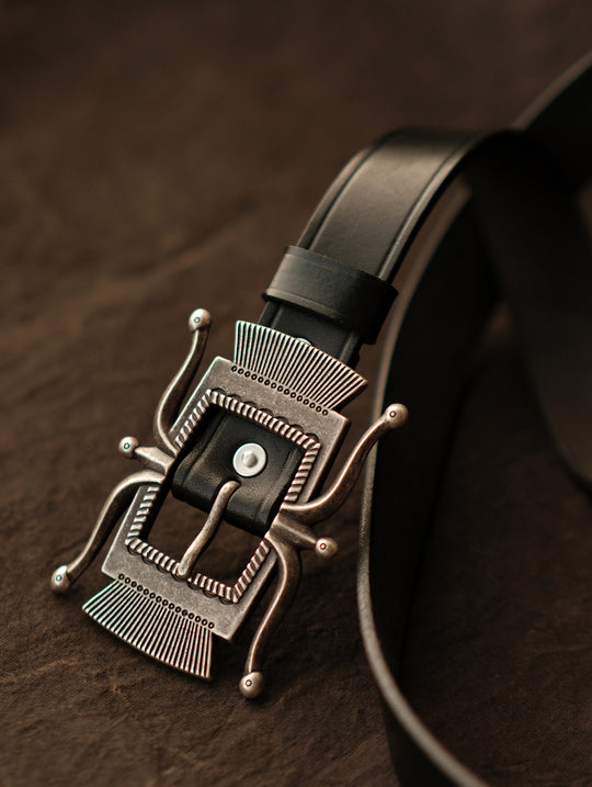 Octopus-shaped Buckle Belt-Hand-Debossed Lines