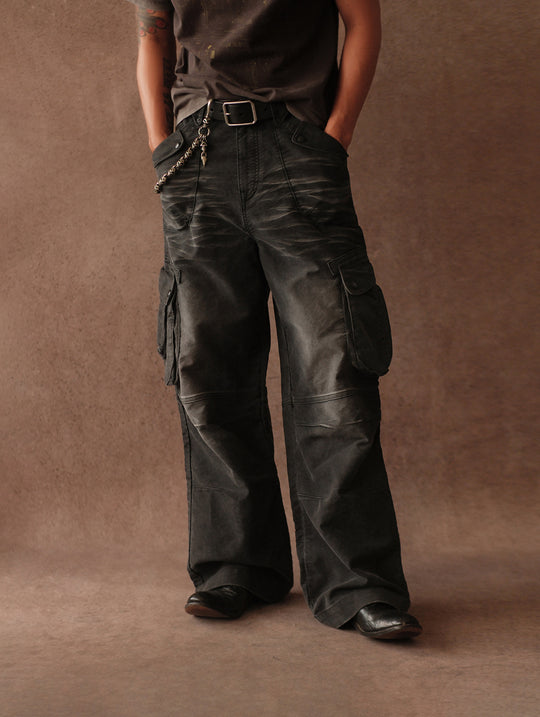 Moleskin Cargo Wide-Leg pants