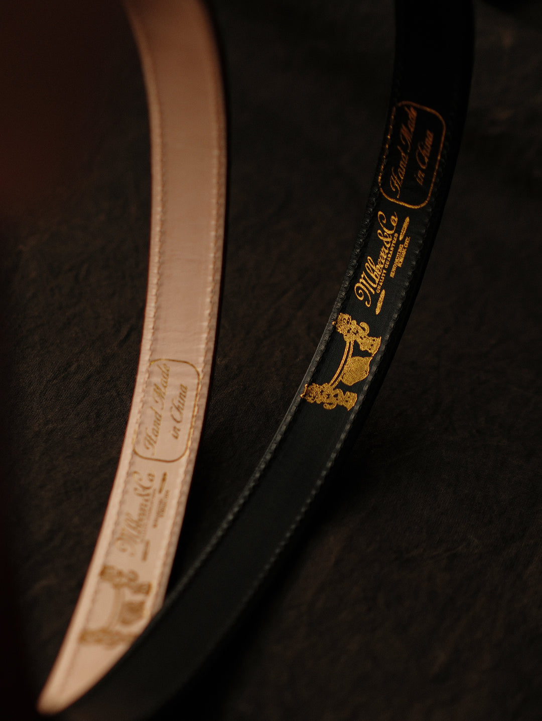 Crocodile-embossed Bamboo Knot Pattern Belt With Horsebit Buckle-Black